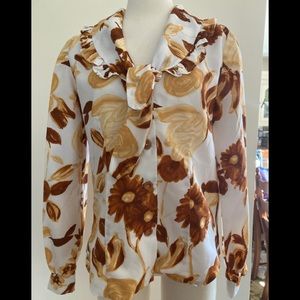 VTG handmade polyester shawl Collar Buttondown.